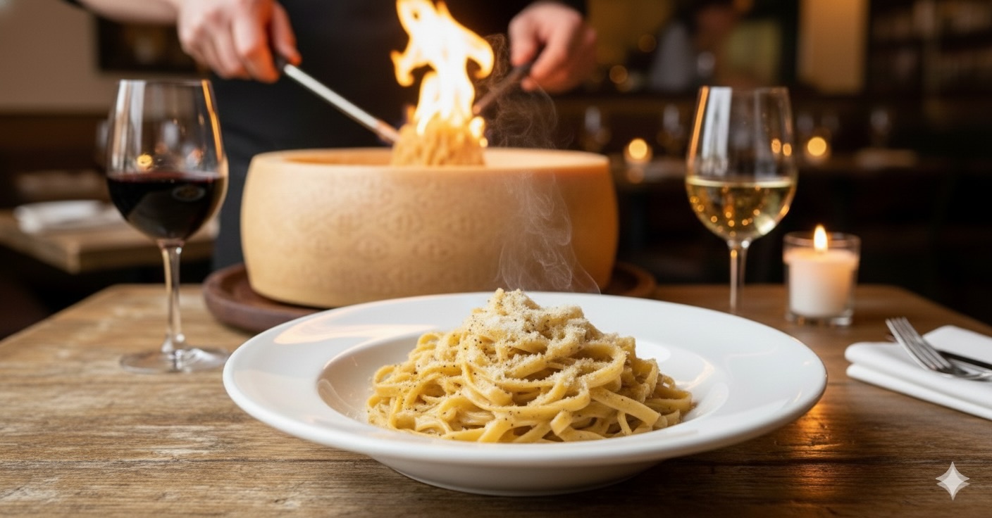 Parmesan Cheese Wheel Pasta